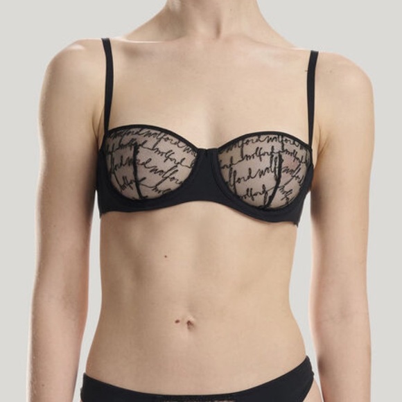 Wolford Black Logo Obsessed Bra size 36A - Picture 1 of 5